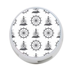 Marine-nautical-seamless-pattern-with-vintage-lighthouse-wheel 4-port Usb Hub (two Sides) by Jancukart