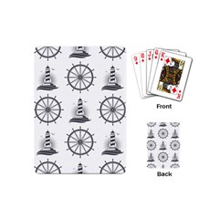 Marine-nautical-seamless-pattern-with-vintage-lighthouse-wheel Playing Cards Single Design (mini)