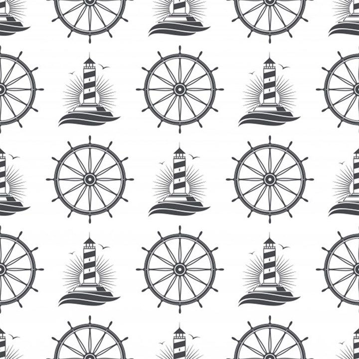 Marine-nautical-seamless-pattern-with-vintage-lighthouse-wheel Play Mat (Rectangle)