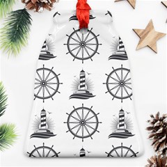 Marine-nautical-seamless-pattern-with-vintage-lighthouse-wheel Ornament (bell)