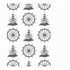 Marine-nautical-seamless-pattern-with-vintage-lighthouse-wheel Small Garden Flag (two Sides)