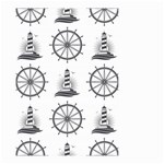 Marine-nautical-seamless-pattern-with-vintage-lighthouse-wheel Small Garden Flag (Two Sides) Front