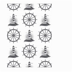 Marine-nautical-seamless-pattern-with-vintage-lighthouse-wheel Large Garden Flag (two Sides)