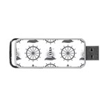 Marine-nautical-seamless-pattern-with-vintage-lighthouse-wheel Portable USB Flash (One Side) Front