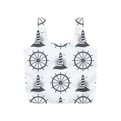 Marine-nautical-seamless-pattern-with-vintage-lighthouse-wheel Full Print Recycle Bag (s)