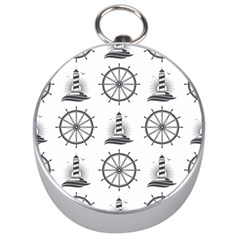 Marine-nautical-seamless-pattern-with-vintage-lighthouse-wheel Silver Compasses by Jancukart