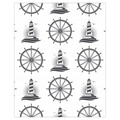 Marine-nautical-seamless-pattern-with-vintage-lighthouse-wheel Drawstring Bag (small)