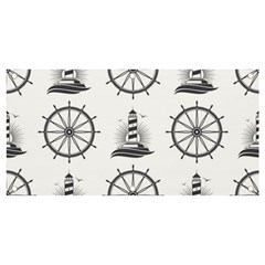 Marine-nautical-seamless-pattern-with-vintage-lighthouse-wheel Banner And Sign 4  X 2  by Jancukart