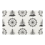 Marine-nautical-seamless-pattern-with-vintage-lighthouse-wheel Banner and Sign 5  x 3  Front