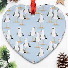 Cute-seagulls-seamless-pattern-light-blue-background Ornament (heart)