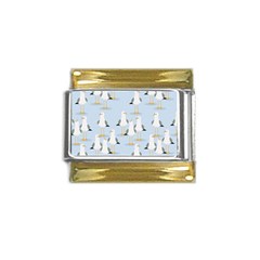 Cute-seagulls-seamless-pattern-light-blue-background Gold Trim Italian Charm (9mm)