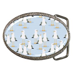 Cute-seagulls-seamless-pattern-light-blue-background Belt Buckles by Jancukart