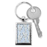 Cute-seagulls-seamless-pattern-light-blue-background Key Chain (Rectangle) Front