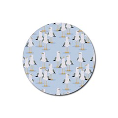 Cute-seagulls-seamless-pattern-light-blue-background Rubber Round Coaster (4 Pack) by Jancukart