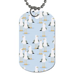 Cute-seagulls-seamless-pattern-light-blue-background Dog Tag (one Side)