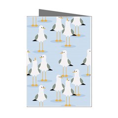 Cute-seagulls-seamless-pattern-light-blue-background Mini Greeting Cards (pkg Of 8) by Jancukart