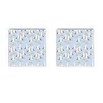 Cute-seagulls-seamless-pattern-light-blue-background Cufflinks (Square) Front(Pair)