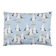 Cute-seagulls-seamless-pattern-light-blue-background Pillow Case