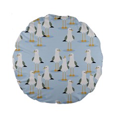 Cute-seagulls-seamless-pattern-light-blue-background Standard 15  Premium Round Cushions by Jancukart