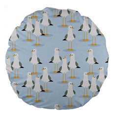 Cute-seagulls-seamless-pattern-light-blue-background Large 18  Premium Round Cushions