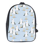 Cute-seagulls-seamless-pattern-light-blue-background School Bag (XL) Front