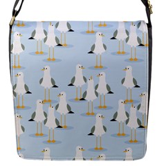 Cute-seagulls-seamless-pattern-light-blue-background Flap Closure Messenger Bag (s)