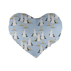 Cute-seagulls-seamless-pattern-light-blue-background Standard 16  Premium Flano Heart Shape Cushions