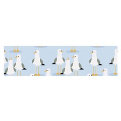 Cute-seagulls-seamless-pattern-light-blue-background Oblong Satin Scarf (16  X 60 ) by Jancukart