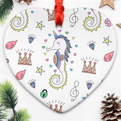 Seamless-pattern-cute-unicorn-cartoon-hand-drawn Ornament (heart)