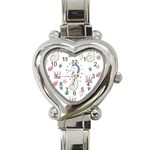 Seamless-pattern-cute-unicorn-cartoon-hand-drawn Heart Italian Charm Watch Front