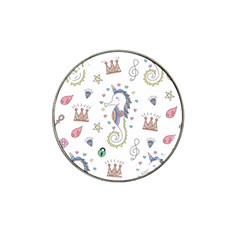 Seamless-pattern-cute-unicorn-cartoon-hand-drawn Hat Clip Ball Marker