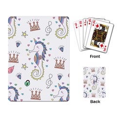 Seamless-pattern-cute-unicorn-cartoon-hand-drawn Playing Cards Single Design (rectangle)