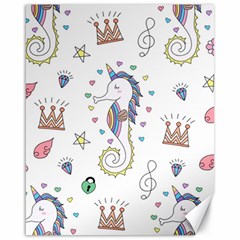 Seamless-pattern-cute-unicorn-cartoon-hand-drawn Canvas 16  X 20 