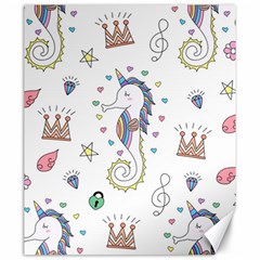 Seamless-pattern-cute-unicorn-cartoon-hand-drawn Canvas 20  X 24 