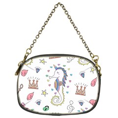 Seamless-pattern-cute-unicorn-cartoon-hand-drawn Chain Purse (one Side)