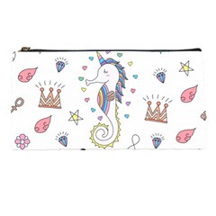 Seamless-pattern-cute-unicorn-cartoon-hand-drawn Pencil Case by Jancukart