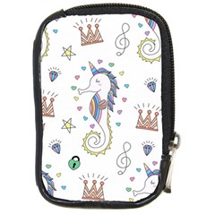 Seamless-pattern-cute-unicorn-cartoon-hand-drawn Compact Camera Leather Case by Jancukart