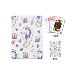 Seamless-pattern-cute-unicorn-cartoon-hand-drawn Playing Cards Single Design (mini)