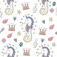 Seamless-pattern-cute-unicorn-cartoon-hand-drawn Play Mat (square)