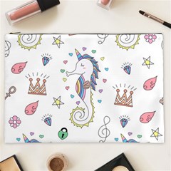 Seamless-pattern-cute-unicorn-cartoon-hand-drawn Cosmetic Bag (xxl)