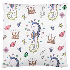 Seamless-pattern-cute-unicorn-cartoon-hand-drawn Standard Flano Cushion Case (one Side)