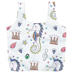 Seamless-pattern-cute-unicorn-cartoon-hand-drawn Full Print Recycle Bag (xxxl)