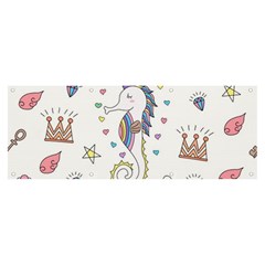 Seamless-pattern-cute-unicorn-cartoon-hand-drawn Banner And Sign 8  X 3 