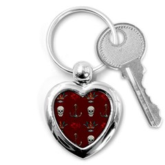 Tattoo-old-school-background-pattern Key Chain (heart)