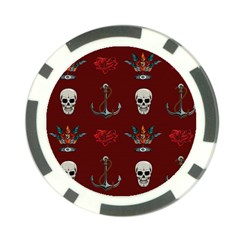 Tattoo-old-school-background-pattern Poker Chip Card Guard (10 Pack)