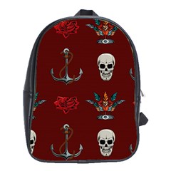 Tattoo-old-school-background-pattern School Bag (xl)