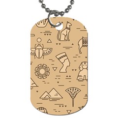 Egyptian-seamless-pattern-symbols-landmarks-signs-egypt Dog Tag (one Side) by Jancukart