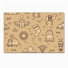 Egyptian-seamless-pattern-symbols-landmarks-signs-egypt Postcards 5  X 7  (pkg Of 10)