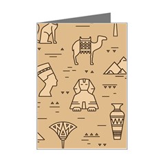 Egyptian-seamless-pattern-symbols-landmarks-signs-egypt Mini Greeting Card