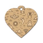 Egyptian-seamless-pattern-symbols-landmarks-signs-egypt Dog Tag Heart (One Side) Front